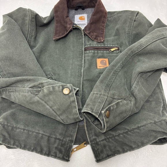 Carhartt Vintage J97 MOS Detroit Jacket Kids Youth GreenBlanket Lined Size M - Picture 11 of 11